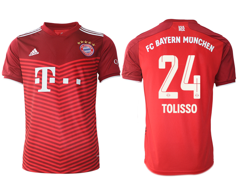 Cheap Men 2021-2022 Club Bayern Munich home aaa version red 24 Soccer Jersey